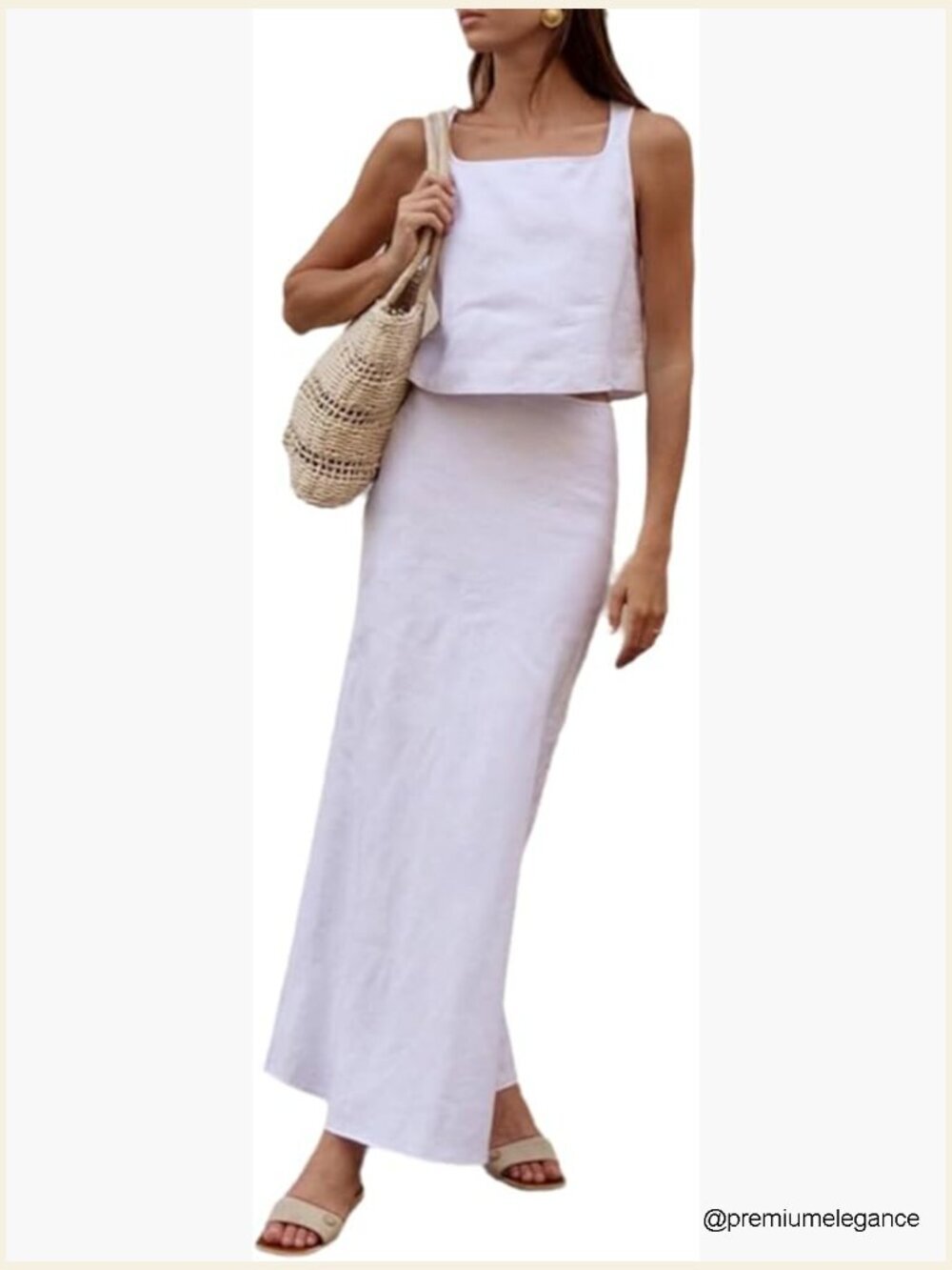 2 Piece Skirt Sets Tank Top Maxi Skirt Lounge Summer Outfits